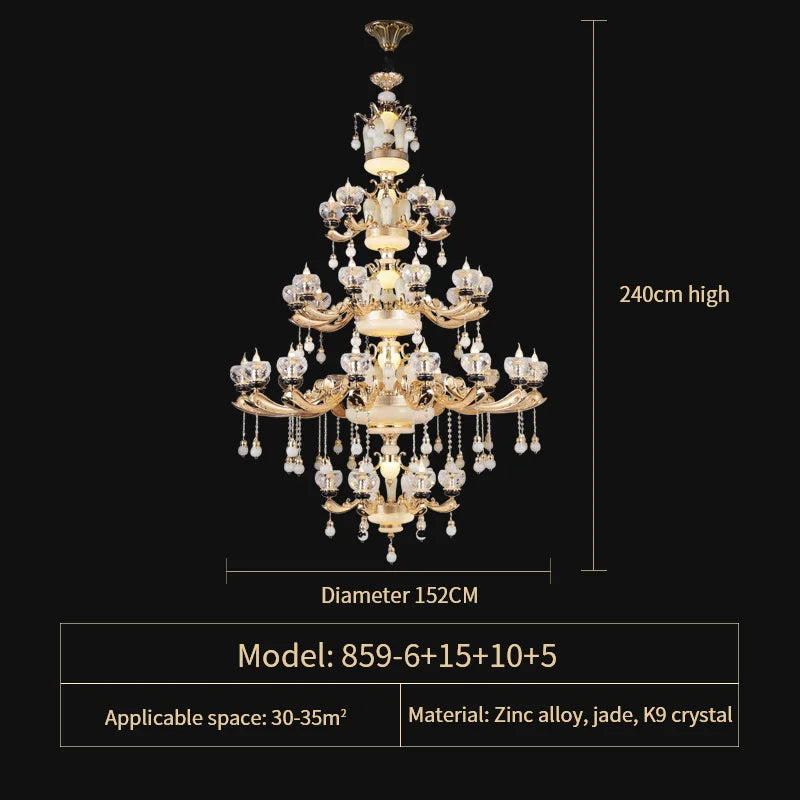 Crystal Pendant Chandelier 36-Head D152cm