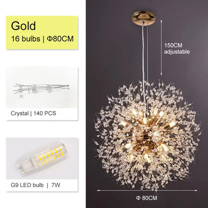 Decorbites™ Dandelion-Lüster: Luxuriöse Kristall-Hängeleuchte für Wohnzimmer und Schlafzimmer