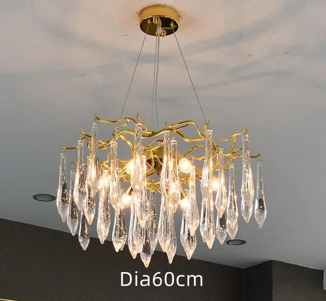 Decorbites™ Kristall-Wassertropfen-LED-Kronleuchter: Modernes Luxus-Zweigen-Design für Wohn- und Esszimmer
