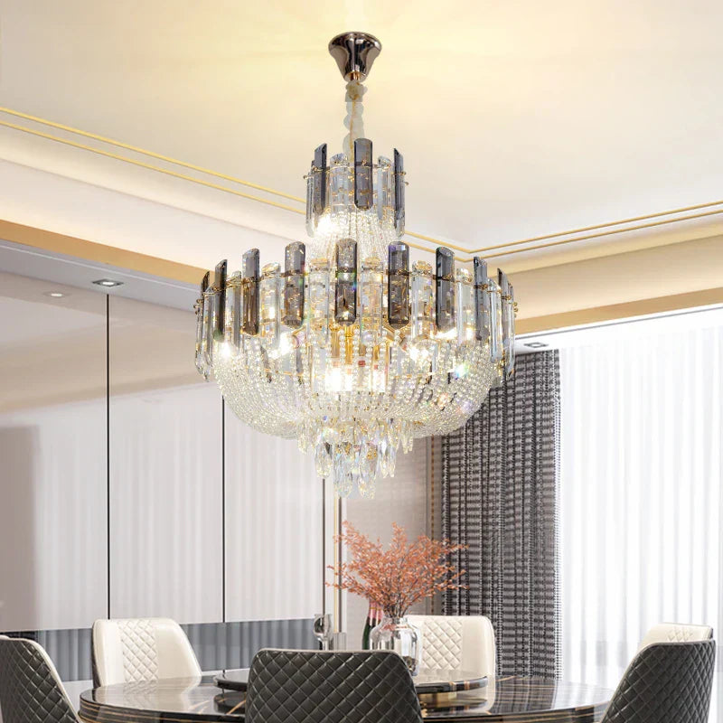 DecorBites™ French Bead Chain Crystal Chandelier for Luxury Spaces