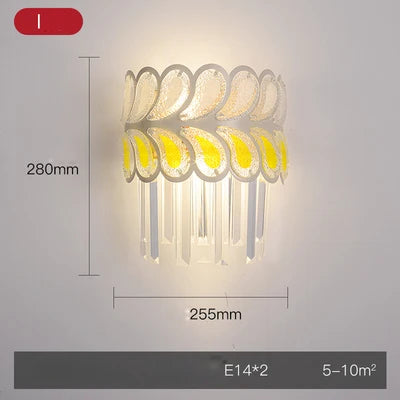 DecorBites™ Crystal Gold Stainless Steel LED Dimmable Wall Sconce
