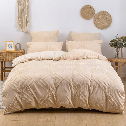 Decorbites™ Geometrisch Geschnittene Blumen-Daunenbezug-Set King Size Hochwertige Bettwäsche