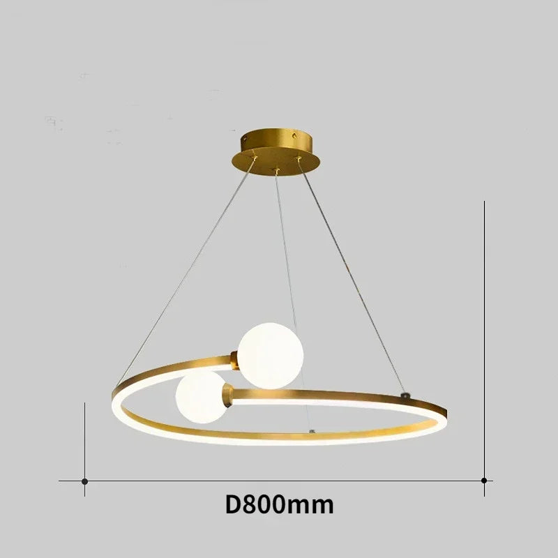 DecorBites™ Gold Nordic Ring LED Ceiling Chandelier for Dining Room & Kitchen Island
