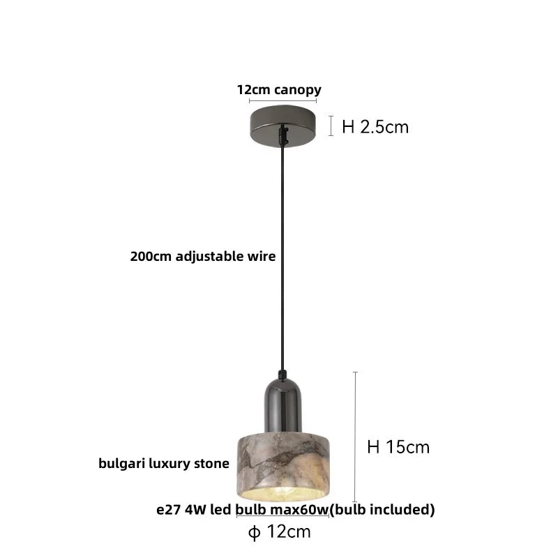 DecorBites™ Copper Yellow LED Pendant Light Fixture for Dining Room and Kitchen