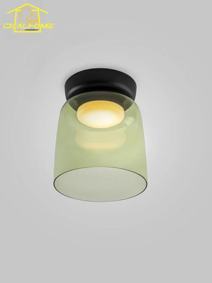 Decorbites™ Glas-LED-Deckenleuchte in Bernstein/Grau/Grün – Moderne Innenbeleuchtung für verschiedene Räume