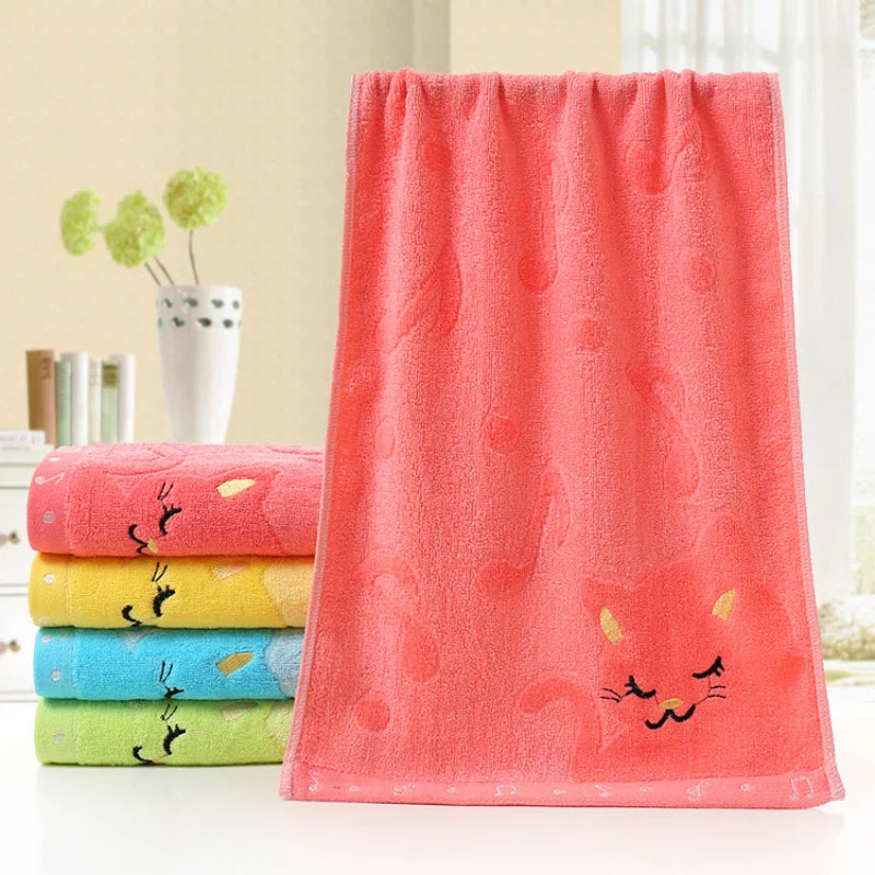 Decorbites™ Kinder Süße Kätzchen Bambusfaser-Handtuch – Weich, Robust, Hochwertig
