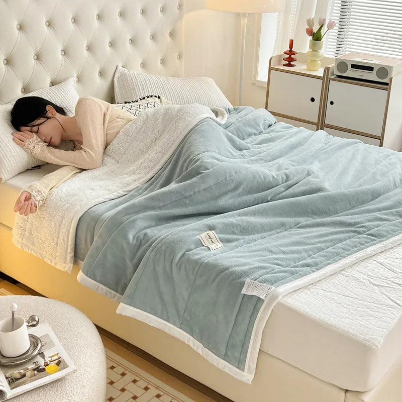 Decorbites™ Kuscheliges Imitat-Lammwoll-Decke – Wärme für Betten, Erwachsene & Kinder