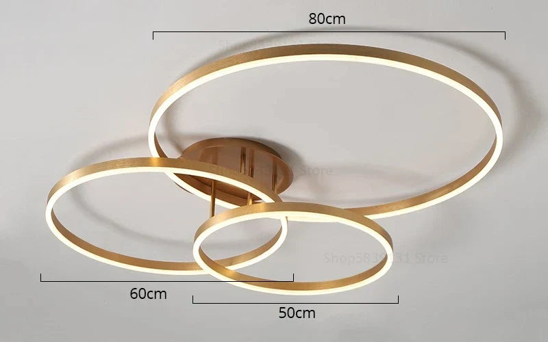 Decorbites™ Goldener Kaffeerunder Kreis LED-Deckenleuchte mit Acryl-Lampenschirm – Kreative Wohnzimmerarmatur