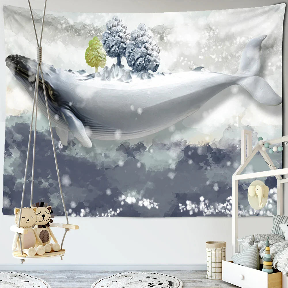 DecorBites™ Dream Whale Tapestry Wall Hanging for Kids Room and Home Decor