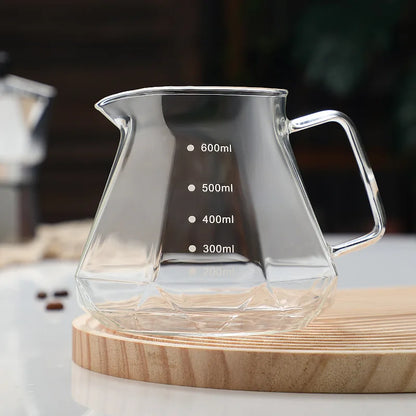 Decorbites™ Glas-Kaffeekanne Oktaedrischer Topf für Tee/Kaffee, 400/600 ml Wiederverwendbares Kaffeegeschirr