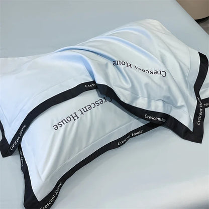 Decorbites™ Eissilber-Stickerei-Bettwäsche-Set | Hautfreundliches Bettbezug-Set | Daunendecken-Sets