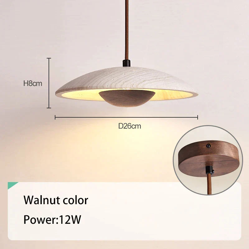 Decorbites™ Sahne Stein Holz Kronleuchter Anhängerlampe für das Schlafzimmer – Dänischer Stil Atmosphärische Beleuchtung
