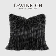 Black Fluffy Throw Pillow