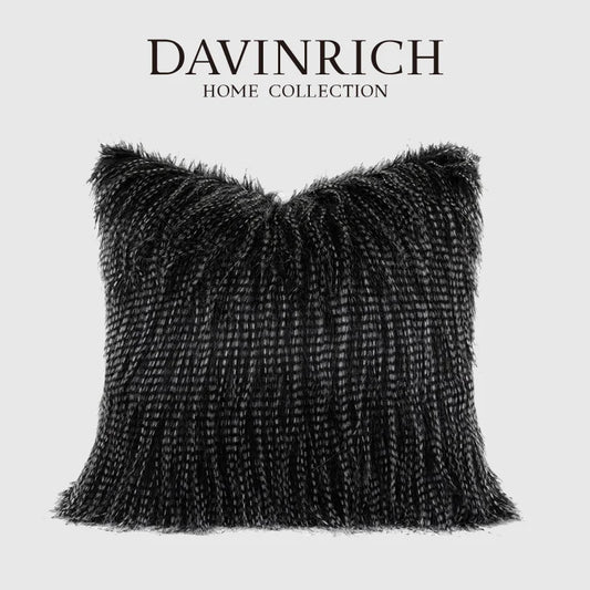 Decorbites™ Luxus Schwarz Flauschiges Dekokissenbezug - Modernes Minimalismus & Art-Deco-Design