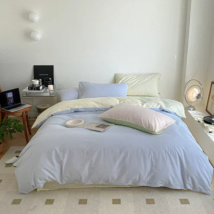 Decorbites™ Baumwoll-Bettwäsche-Set für Queensize-Bett: Bettbezug, Laken, Steppdeckenbezug, Kissenbezüge – Weich & Bequem