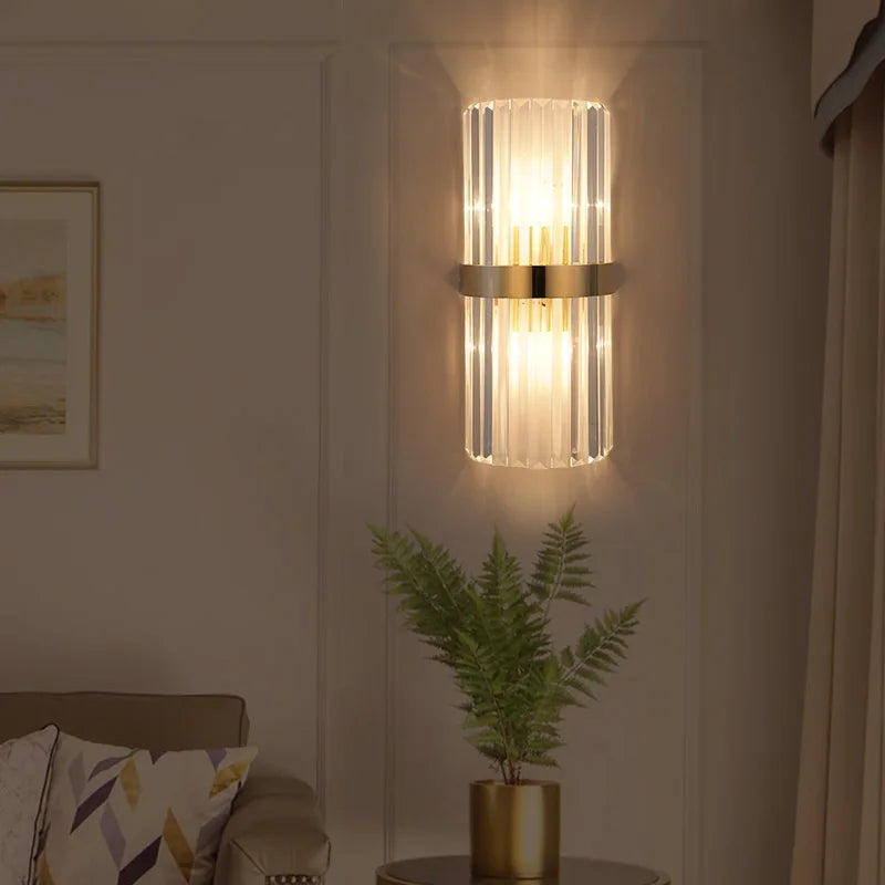 DecorBites™ Crystal Gold LED Wall Sconce, Modern Nordic Bedroom Lighting Fixture