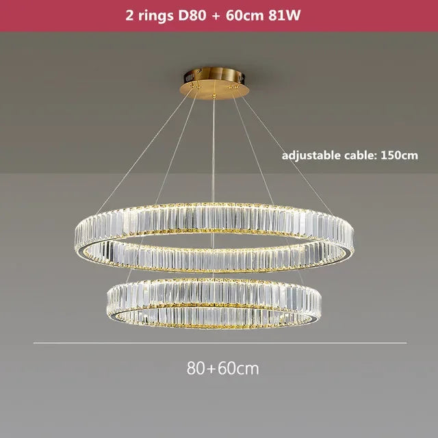 Gold Crystal Round Pendant