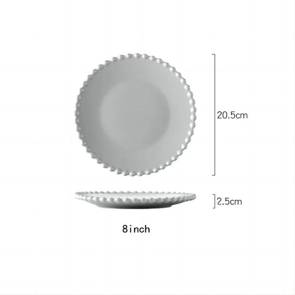 Decorbites™ Herzförmiges Perlmutt-Essbesteck-Set - Elegantes Porzellan-Tafelgeschirr für Salat, Suppe, Steak