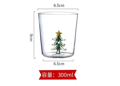 DecorBites™ 300ml 3D Christmas Tree Wine Glass Cup - Elegant Holiday Gift Drinking Glass