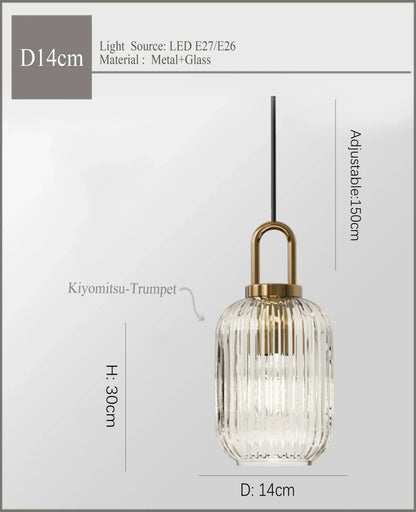 Decorbites™ Japanisches Glasanhängerleuchte: Moderne nordische LED-Hängeleuchte für Schlafzimmer und Heimdekoration