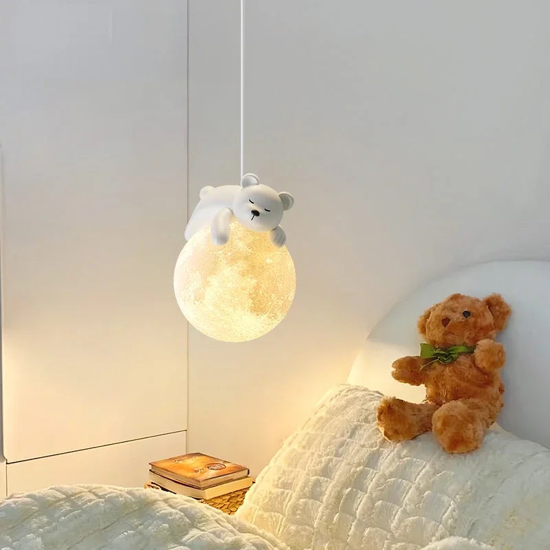 White Bear Bunny Pendant Light
