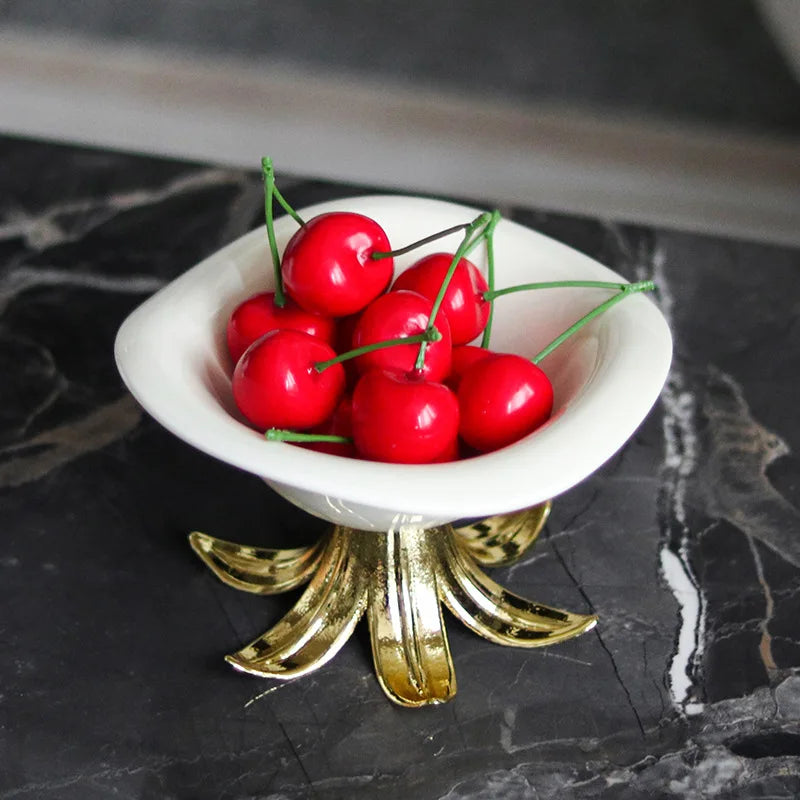 Decorbites™ Goldene Äste Keramik Obstteller Tablett Schüssel Heimdekoration Zubehör