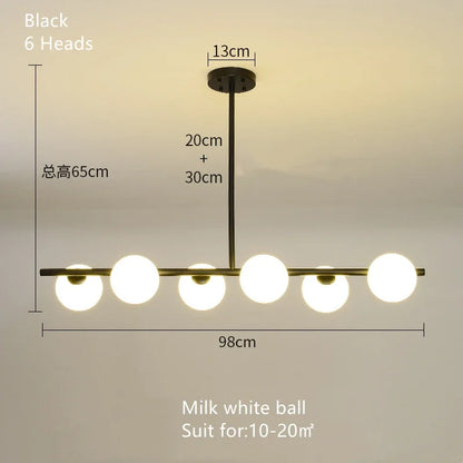 DecorBites™ Glass Ball Pendant Chandeliers LED Hanging Lights for Home Decor