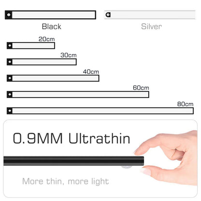 DecorBites™ LED Cabinet Light Bar: Motion Sensor, Aluminium, Long Strip, Magnet, Kitchen Closet Wardrobe