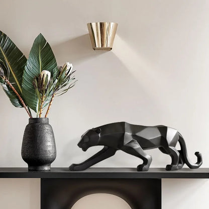 Decorbites™ Goldener Leopard-Harzskulptur - Handgefertigte Gepard-Dekoration