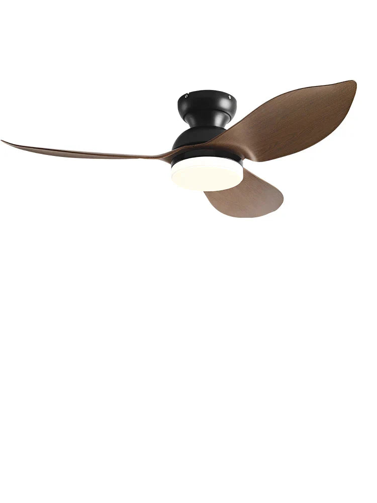 Decorbites™ 48" Schwarzer Deckenventilator mit niedrigem Bodenabstand, modernem Design und LED-Licht