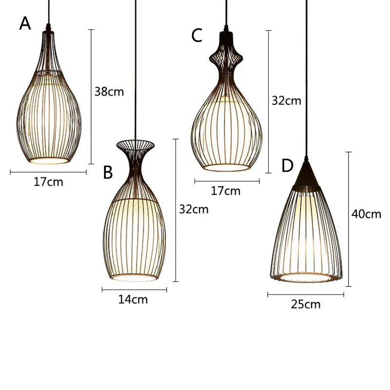 Decorbites™ Eisenkäfig-Hängeleuchten für Esszimmer Wohnzimmer Bar Café Restaurant Industrie-Stil