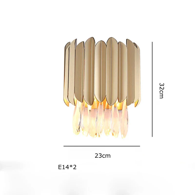 DecorBites™ Gold Crystal Water Droplet Pendant Light - Black Suspension Lamp