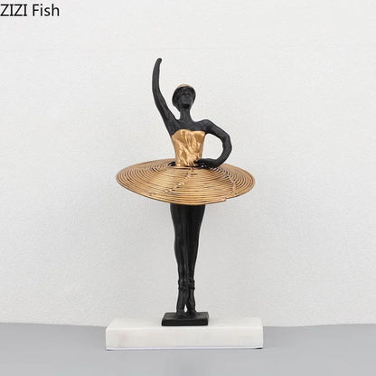 DecorBites™ Golden Ballerina Sculpture Desk Ornament Aesthetic Room Decor Figure