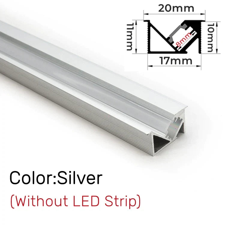 Decorbites™ Unsichtbares LED-Aluminiumprofil mit Milchglasabdeckung für Beleuchtung von Küchenschränken und Regalen