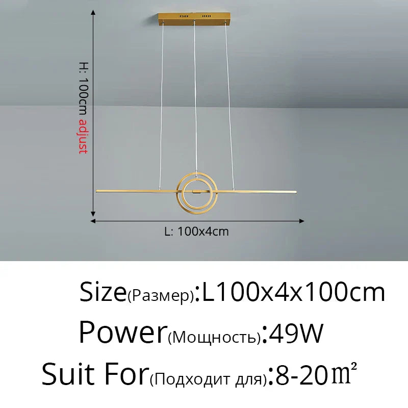 DecorBites™ LED Ceiling Chandelier: Modern Minimalist Kitchen Dining Table Lighting