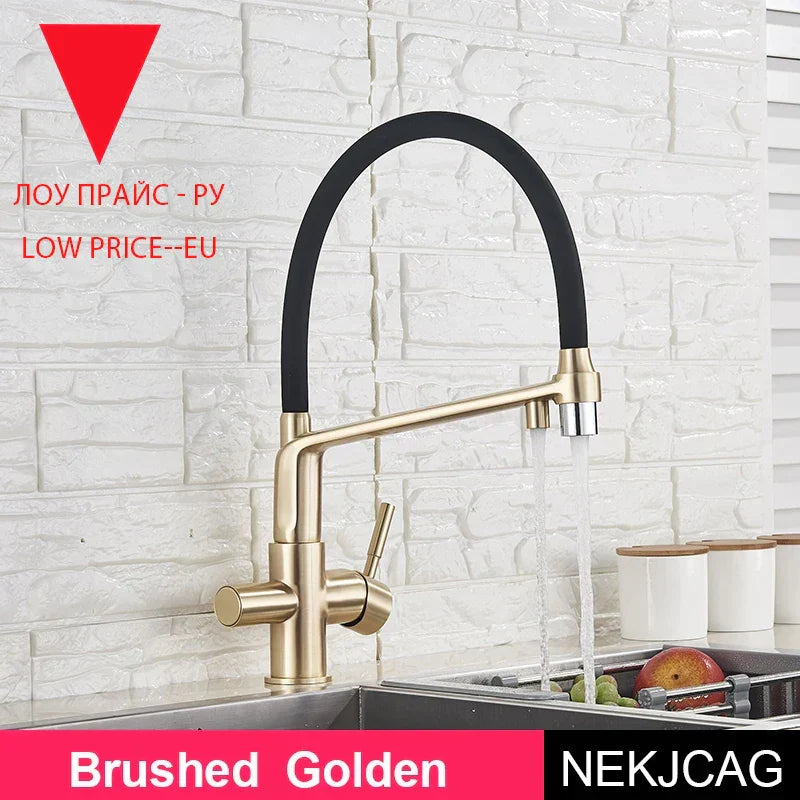 Decorbites™ Schwarz-Chrom Küchenarmatur 360° Drehbarer Ausziehbarer Gefilterter Wasserhahn