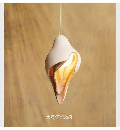 Decorbites™ Gipsmuschel-Hängeleuchte, Wabi-Sabi-Stil für Wohnzimmer, Schlafzimmer und Treppenhaus