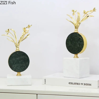 Decorbites™ Vergoldete Blütenkristall-Skulptur Schreibtischdekoration Moderne Handwerkskunst Raumdekoration