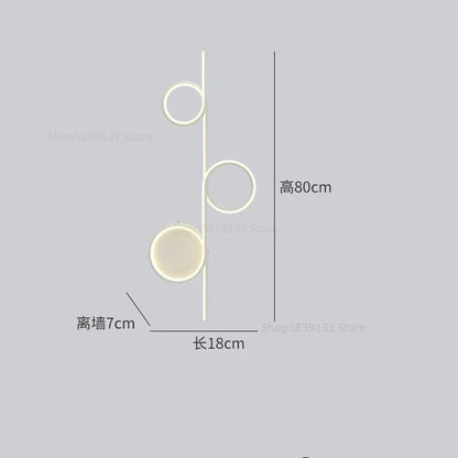 Decorbites™ Kreis Gerade Stange Wandlampe | Moderne Nordische LED Schlafzimmer Wohnzimmer Dekoration