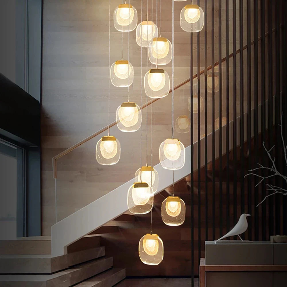 Decorbites™ Gold-Kristall-Treppenhaus-Lüster: Luxuriöse Innenbeleuchtung für Esszimmer & Flur