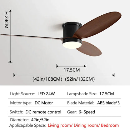 Decorbites™ Schwarze DC-Deckenventilatorleuchte mit Fernbedienung und LED-Kronleuchter