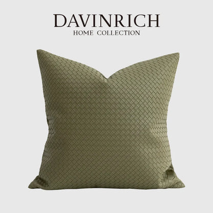 DecorBites™ Geometric Faux Leather Throw Pillow Cover - Modern Luxury Pillowcase