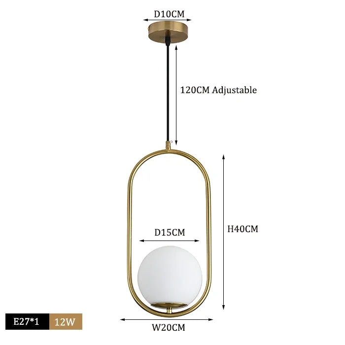 Decorbites™ Glas-Kugelleuchter LED Küchen Wohnzimmer Hängelampe