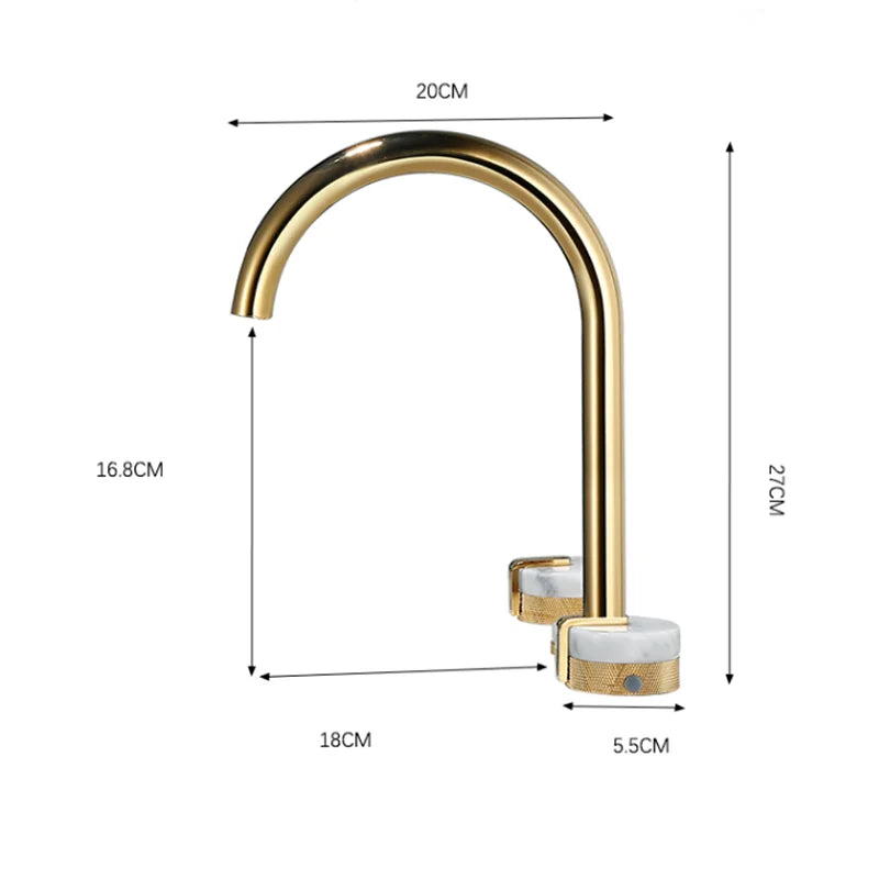 Gold Marble Widespread Faucet