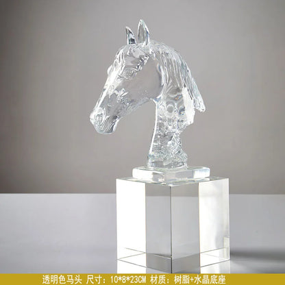 Decorbites™ Pferde-Kopf-Kristall-Statue - Dekorative Raumskulptur