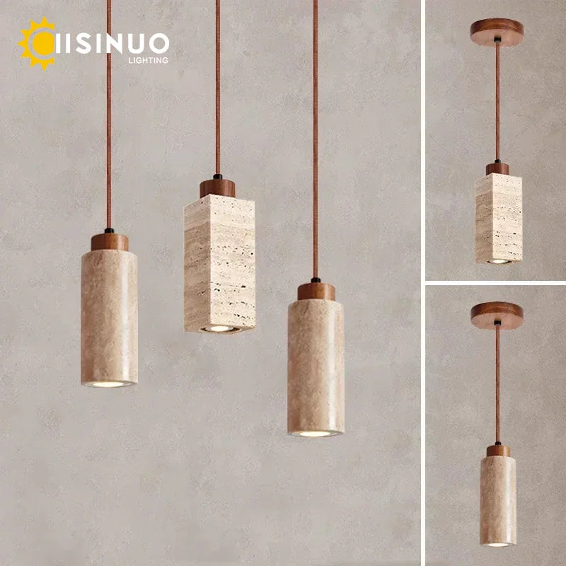 Wabi-Sabi Yellow Stone Cave Pendant Light
