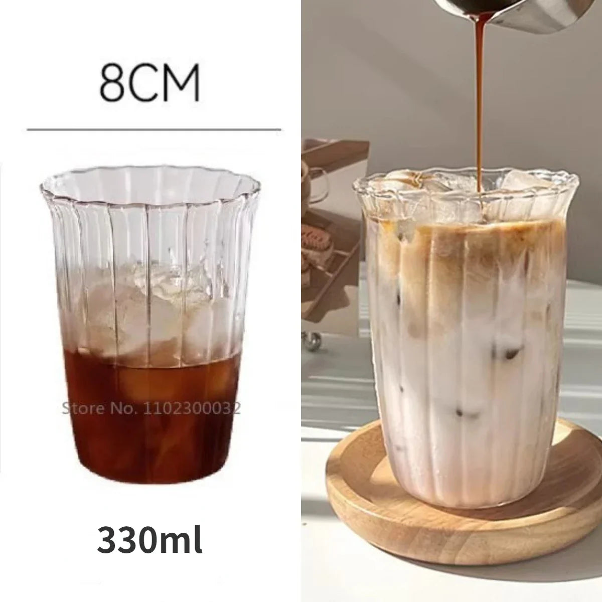 Glass Stripe Drinkware Cup
