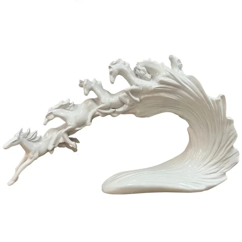 Decorbites™ Galoppierendes Pferd Luxus-Skulptur: Elegante Dekoration für Büro, Wohnzimmer & Geschäft.