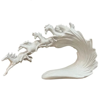 Decorbites™ Galoppierendes Pferd Luxus-Skulptur: Elegante Dekoration für Büro, Wohnzimmer & Geschäft.