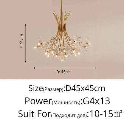 DecorBites™ Dandelion Flower Chandelier LED Lamp for Living Room Bedroom Restaurant Bouquet Decor